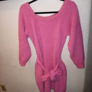 Fashion Nova Pink Fuzzy Stretchy Dress